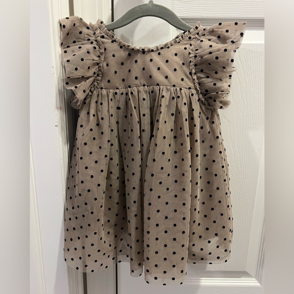 Polka Dot Ruffle Sleeve Dress